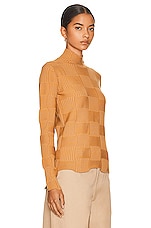 Bottega Veneta Lightweight Turtleneck Sweater in Camel & Butterscotch, view 2, click to view large image.