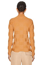 Bottega Veneta Lightweight Turtleneck Sweater in Camel & Butterscotch, view 3, click to view large image.