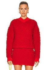 Bottega Veneta Fleece Pullover Sweater in Burst, view 1, click to view large image.