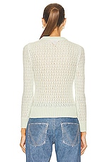 Bottega Veneta Lace Knit Sweater in Pistachio & Bone, view 3, click to view large image.
