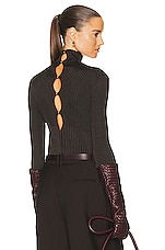 Bottega Veneta Knit Sweater in Dark Chestnut & Black, view 1, click to view large image.