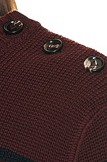 Bottega Veneta Striped Rib Knit Sweater in Merlot & Midnight Blue, view 6, click to view large image.