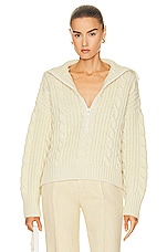Bottega Veneta Cable Knit Sweater in Bone, view 1, click to view large image.