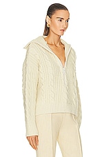 Bottega Veneta Cable Knit Sweater in Bone, view 2, click to view large image.