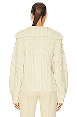 Bottega Veneta Cable Knit Sweater in Bone, view 3, click to view large image.