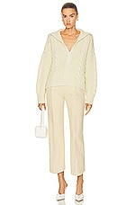 Bottega Veneta Cable Knit Sweater in Bone, view 4, click to view large image.
