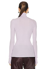 Bottega Veneta Wool Rib Underpinning Sweater in Thistle, view 3, click to view large image.