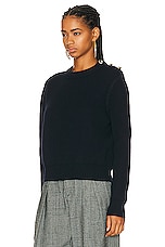Bottega Veneta Dry Wool Rib Sweater in Abyss, view 3, click to view large image.