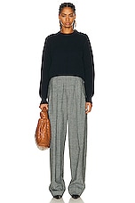 Bottega Veneta Dry Wool Rib Sweater in Abyss, view 5, click to view large image.