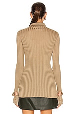 Bottega Veneta Light Weight Silk Rib Sweater in Beige, view 3, click to view large image.