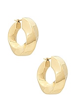 Bottega Veneta Circle Earring in Gold, view 1, click to view large image.