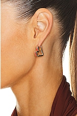 Bottega Veneta Heart Earring in Gold & Chili, view 2, click to view large image.