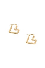 Bottega Veneta Heart Earring in Gold & Chili, view 3, click to view large image.
