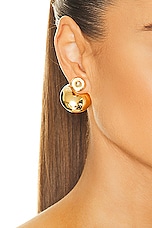 Bottega Veneta Dot Earring in Yellow Gold, view 2, click to view large image.
