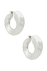 Bottega Veneta Circle Earring in Silver, view 1, click to view large image.