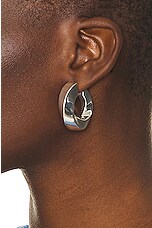 Bottega Veneta Circle Earring in Silver, view 2, click to view large image.
