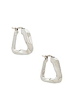 Bottega Veneta Twisted Hoop Earrings in Silver, view 1, click to view large image.