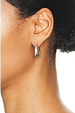 Bottega Veneta Twisted Hoop Earrings in Silver, view 2, click to view large image.