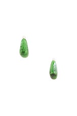 Bottega Veneta Ceramic Drop Earrings in Apple Green & White, view 1, click to view large image.