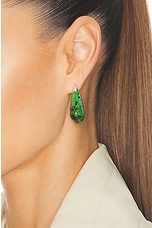 Bottega Veneta Ceramic Drop Earrings in Apple Green & White, view 2, click to view large image.