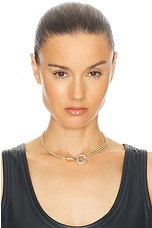 Bottega Veneta Choker Necklace in Silver & Yellow Gold, view 2, click to view large image.