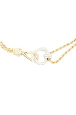 Bottega Veneta Choker Necklace in Silver & Yellow Gold, view 3, click to view large image.