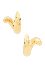 Bottega Veneta Loop Earrings in Yellow Gold, view 1, click to view large image.
