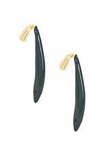 Bottega Veneta Dangle Earrings in Dark Green, view 1, click to view large image.