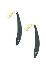 Bottega Veneta Dangle Earrings in Dark Green, view 3, click to view large image.