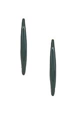 Bottega Veneta Dangle Earrings in Dark Green, view 4, click to view large image.