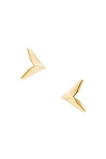 Bottega Veneta Wing Earrings in Yellow Gold, view 1, click to view large image.