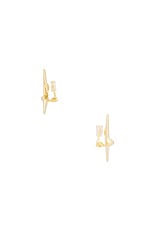 Bottega Veneta Wing Earrings in Yellow Gold, view 3, click to view large image.