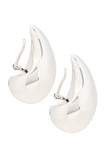 Bottega Veneta Drop Clip Earrings in Silver, view 3, click to view large image.