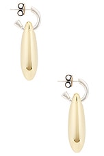 Bottega Veneta Dangle Earrings in Silver & Yellow Gold, view 3, click to view large image.