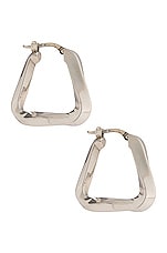 Bottega Veneta Triangle Earrings in Silver, view 1, click to view large image.