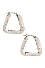 Bottega Veneta Triangle Earrings in Silver, view 3, click to view large image.