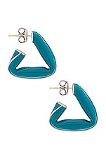 Bottega Veneta Triangle Earrings in Blaster, view 3, click to view large image.