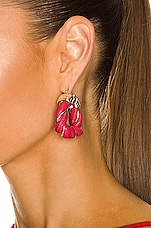 Bottega Veneta Twist Earrings in Scarlet Washed, view 2, click to view large image.