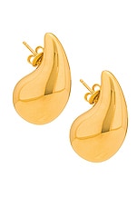 Bottega Veneta Small Drop Earrings in Yellow Gold, view 1, click to view large image.