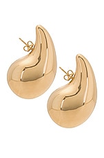 Bottega Veneta Drop Earrings in Gold, view 2, click to view large image.