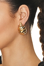 Bottega Veneta Drop Earrings in Gold, view 2, click to view large image.