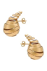 Bottega Veneta Drop Earrings in Gold, view 3, click to view large image.