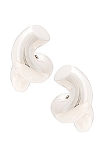 Bottega Veneta Large Corkscrew Earrings in Silver, view 1, click to view large image.