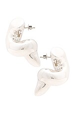 Bottega Veneta Large Corkscrew Earrings in Silver, view 3, click to view large image.