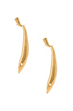 Bottega Veneta Long Earrings in Yellow Gold, view 1, click to view large image.