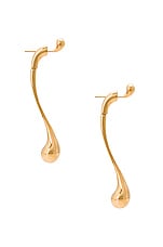 Bottega Veneta Statement Earrings in Yellow Gold, view 3, click to view large image.