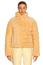 Bottega Veneta Short Teddy Shearling Jacket in Butter, view 2, click to view large image.
