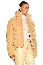 Bottega Veneta Short Teddy Shearling Jacket in Butter, view 3, click to view large image.