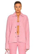 Bottega Veneta Jacquard Towelling Jacket in Bubblegum, view 1, click to view large image.