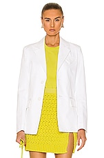 Bottega Veneta Sanded Cotton Twill Jacket in White, view 1, click to view large image.